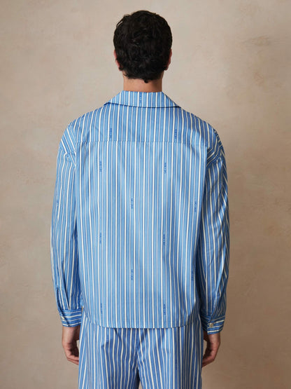 | Ché Poplin Stripe Pocket Shirt in Bright Blue/White | Reiss Men Best Seller