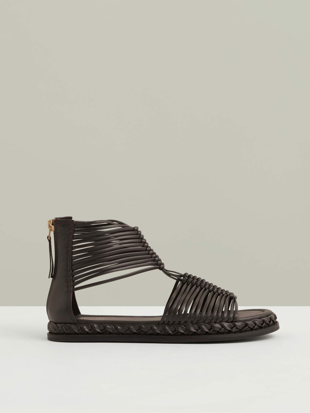 Leather Gladiator Sandals in Chocolate | Reiss Women Featured