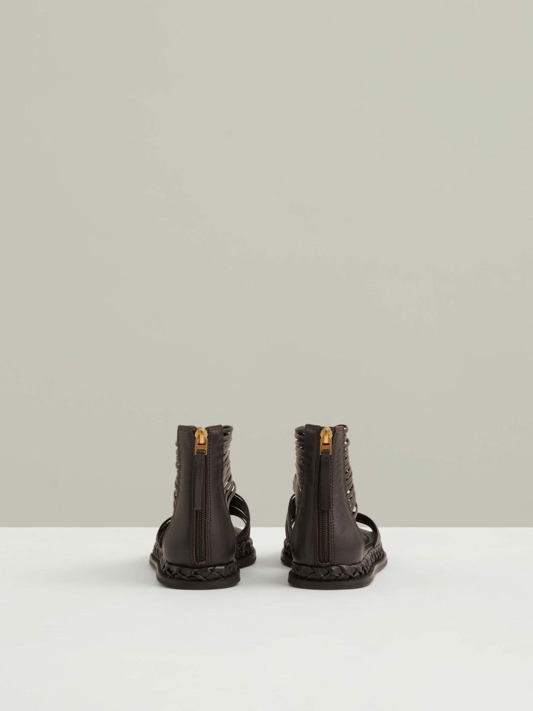 Leather Gladiator Sandals in Chocolate | Reiss Women Featured