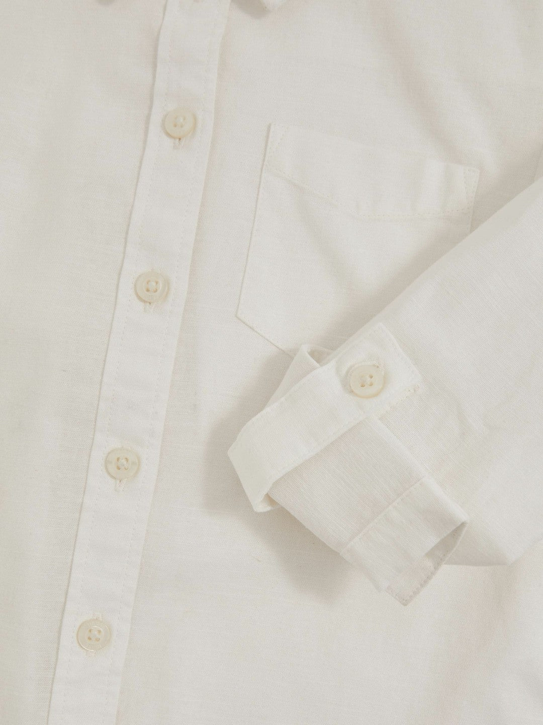 13-14 yrs Linen Roll-Cuff Shirt in Ivory | Reiss Children & Baby New