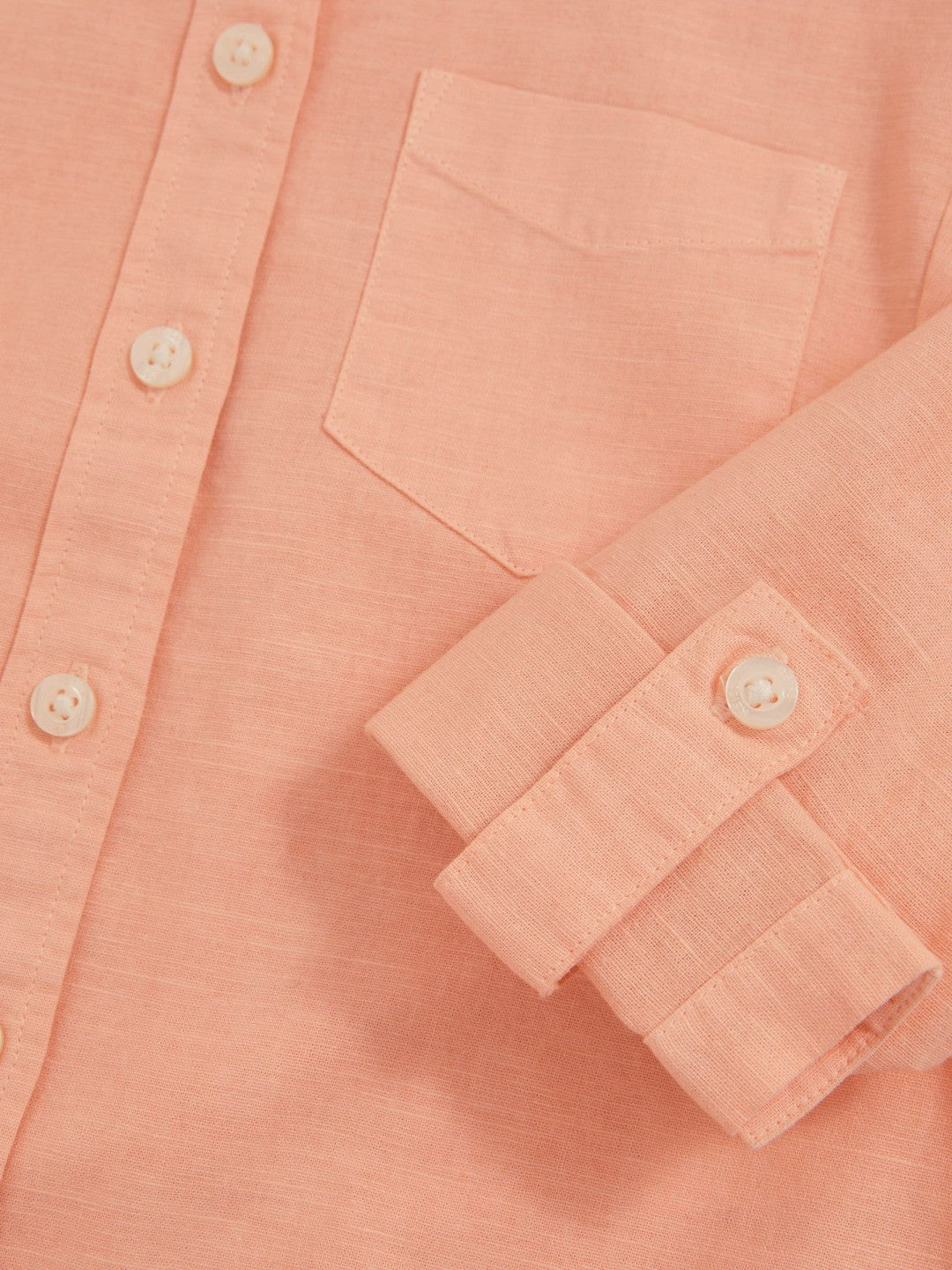 4-9 yrs Linen Roll-Cuff Shirt in Peach | Reiss Children & Baby Best Seller