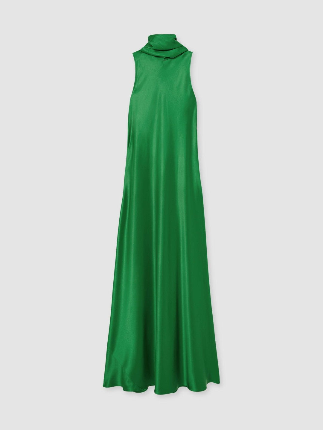 Petite Satin Cape Maxi Dress in Green | Reiss Women New
