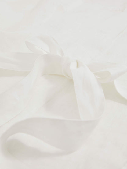 Linen Tie-Back Shirt in White | Reiss Women Signature