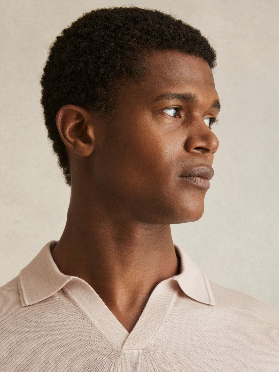 Merino Wool Open Collar Polo Shirt in Beige | Reiss Men Best Seller
