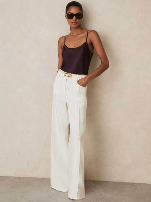 Silk Cami Top in Burgundy | Reiss Women New
