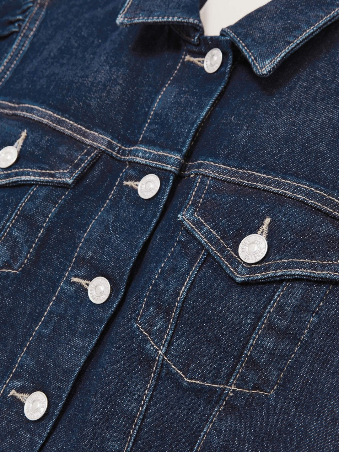Paige Puff-Sleeve Short Denim Jacket in Emberlynn Blue | Reiss Women Featured
