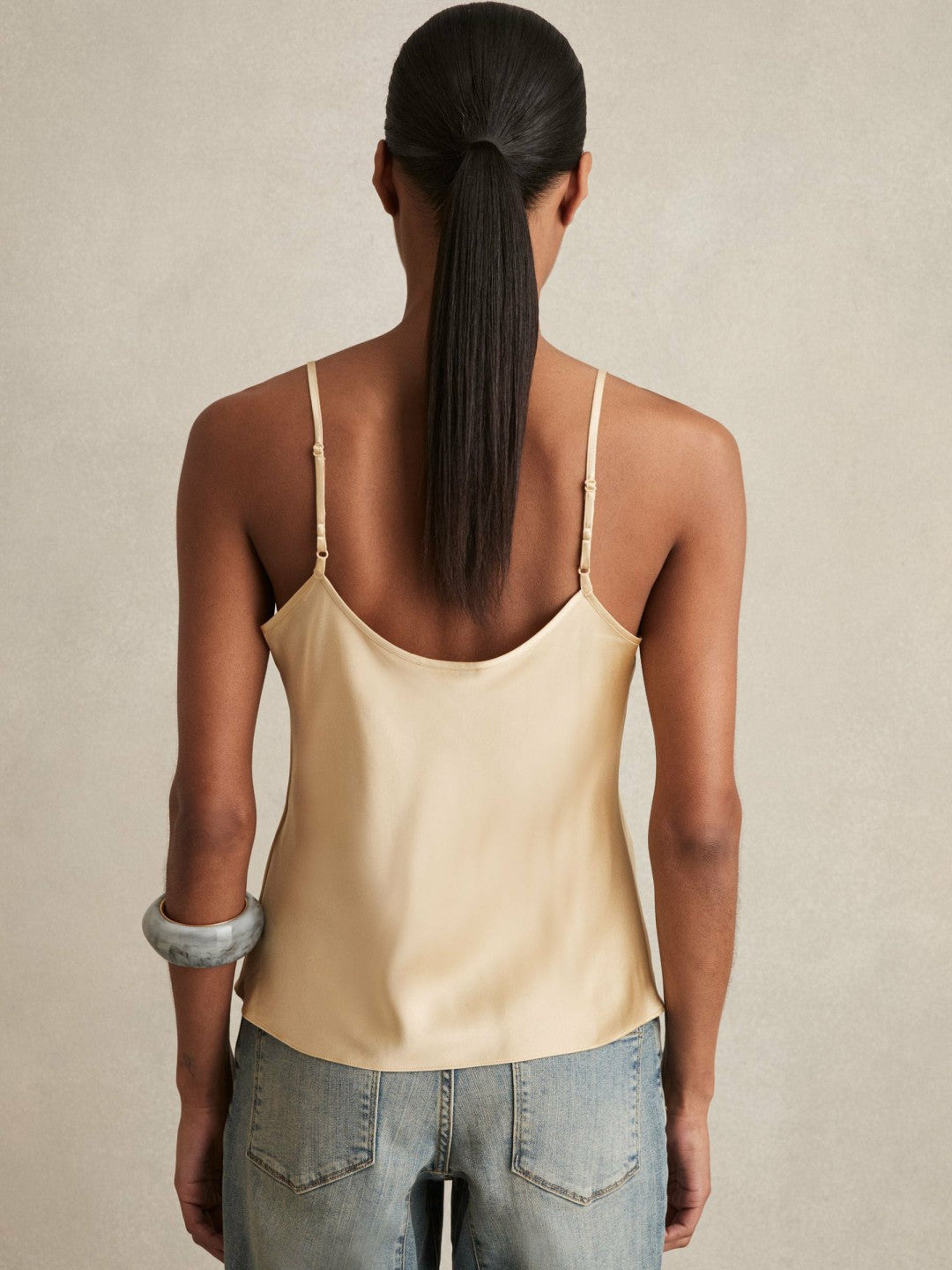 Silk Cami Top in Gold | Reiss Women New