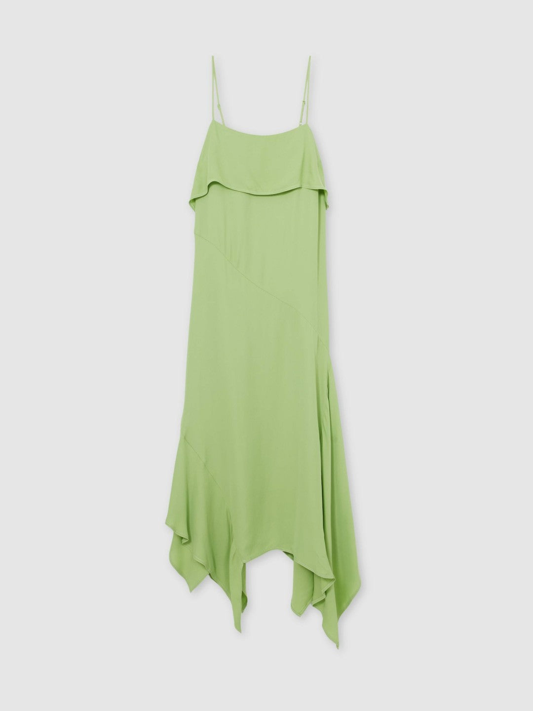 Ruffle-Detail Midi Dress in Green | Reiss Women Recommended