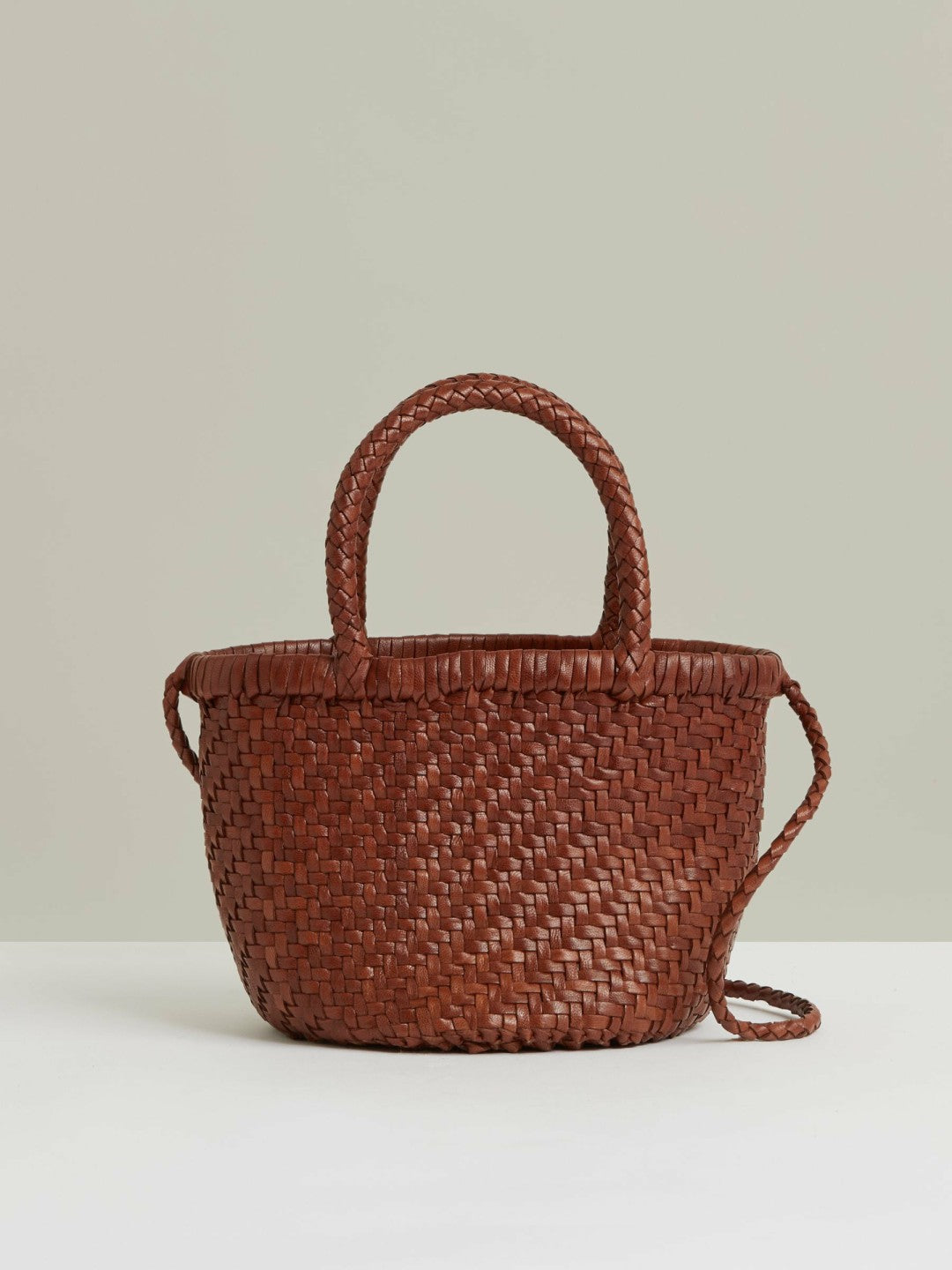Leather Woven Mini Tote Bag in Tan | Reiss Women Best Seller