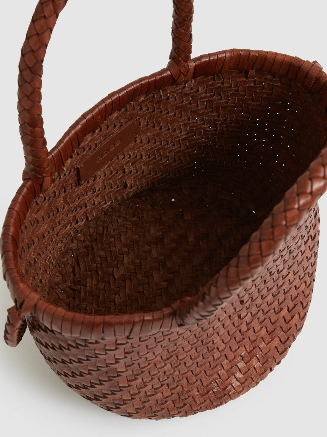 Leather Woven Mini Tote Bag in Tan | Reiss Women Best Seller