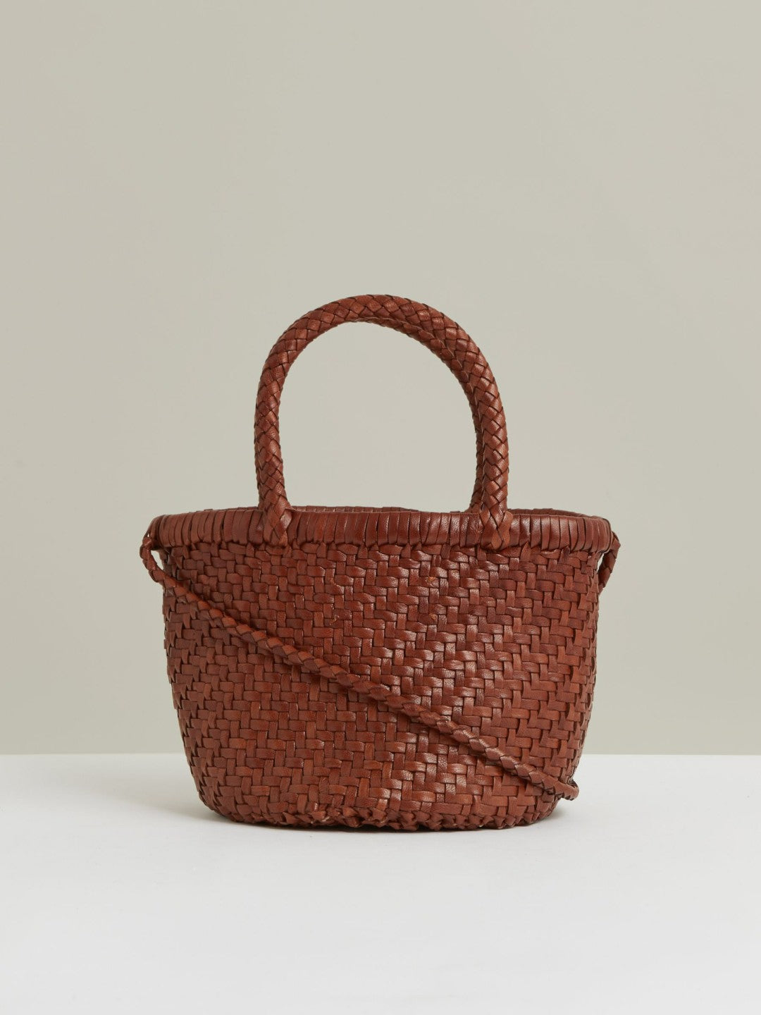 Leather Woven Mini Tote Bag in Tan | Reiss Women Best Seller