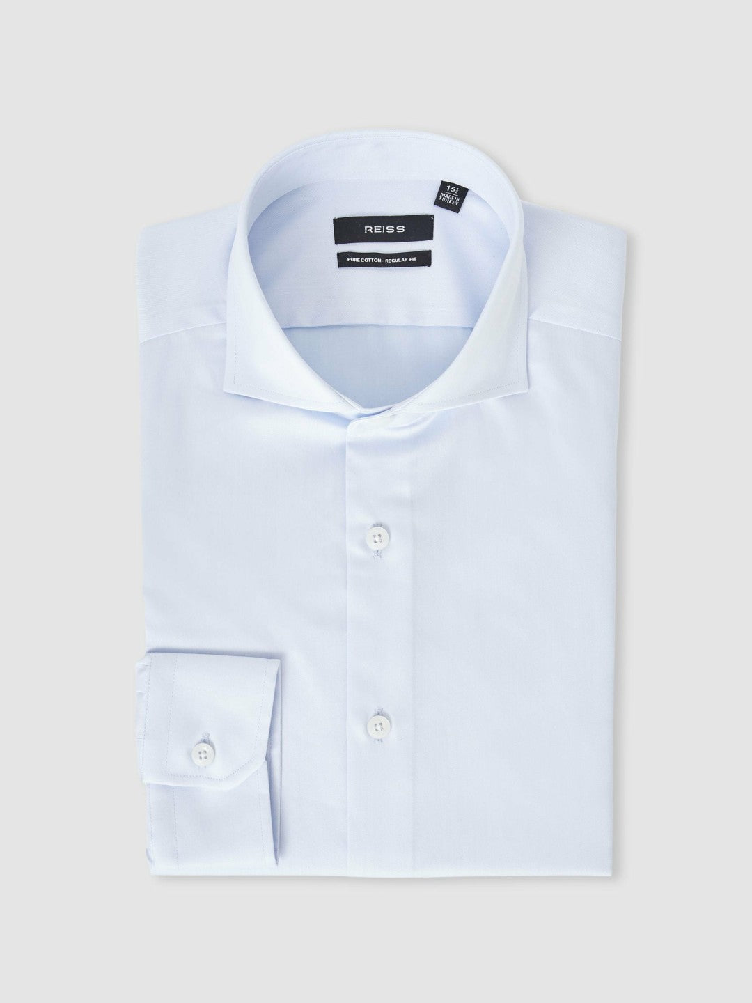 Slim Fit Slim-Fit Cotton Double-Cuff Shirt in Soft Blue | Reiss Men Recommended