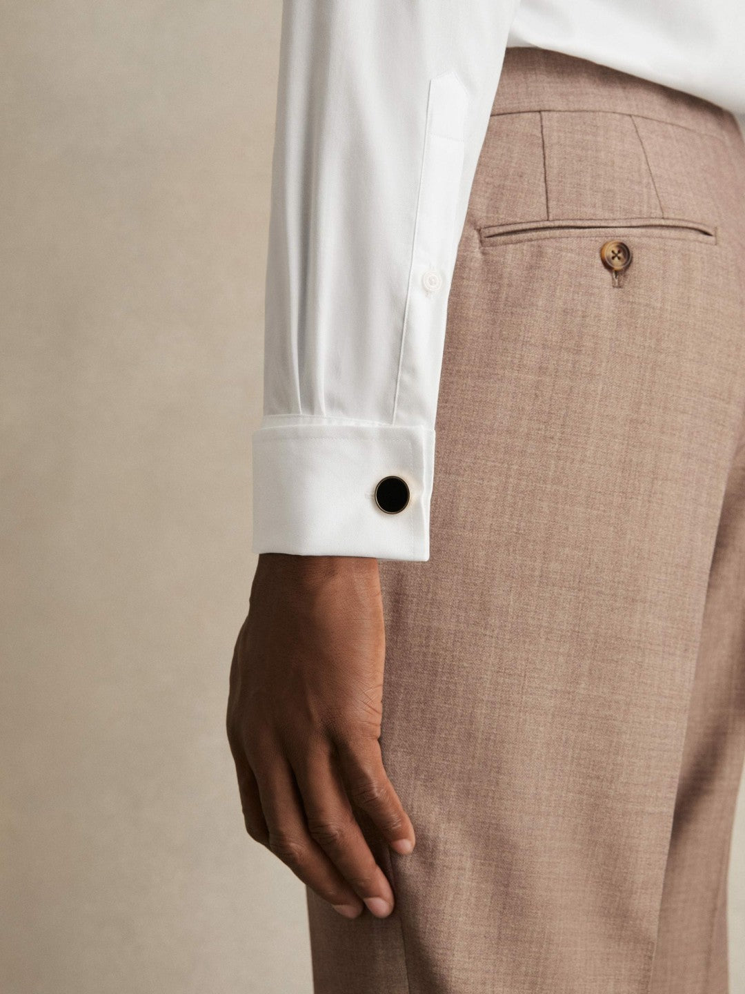 Double-Cuff Two-Fold Cotton Shirt in White | Reiss Men Signature
