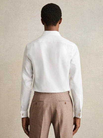 Double-Cuff Two-Fold Cotton Shirt in White | Reiss Men Signature