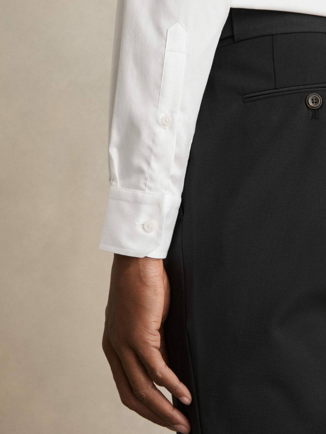 Regular Fit Slim-Fit Cotton Double-Cuff Shirt in White | Reiss Men Featured