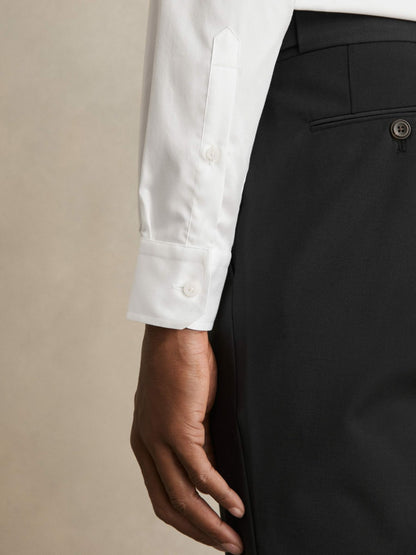 Regular Fit Slim-Fit Cotton Double-Cuff Shirt in White | Reiss Men Featured