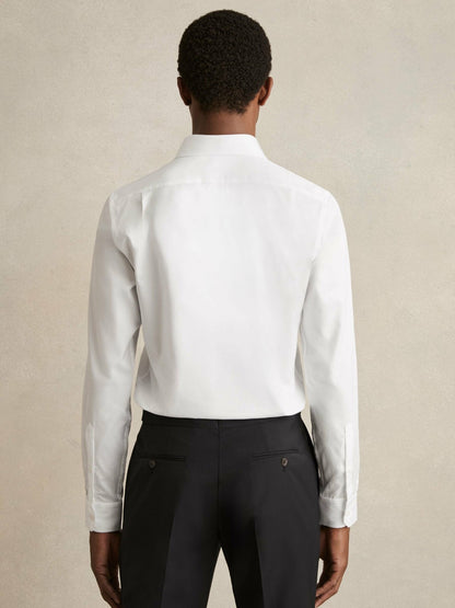 Regular Fit Slim-Fit Cotton Double-Cuff Shirt in White | Reiss Men Featured