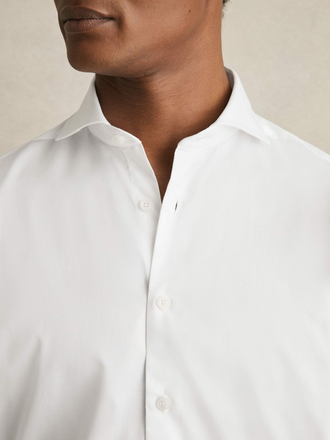 Regular Fit Slim-Fit Cotton Double-Cuff Shirt in White | Reiss Men Featured