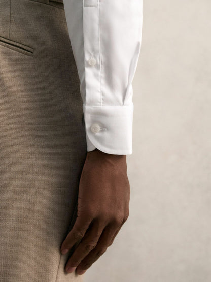 Slim Fit Cotton Pin Collar Shirt in White | Reiss Men New