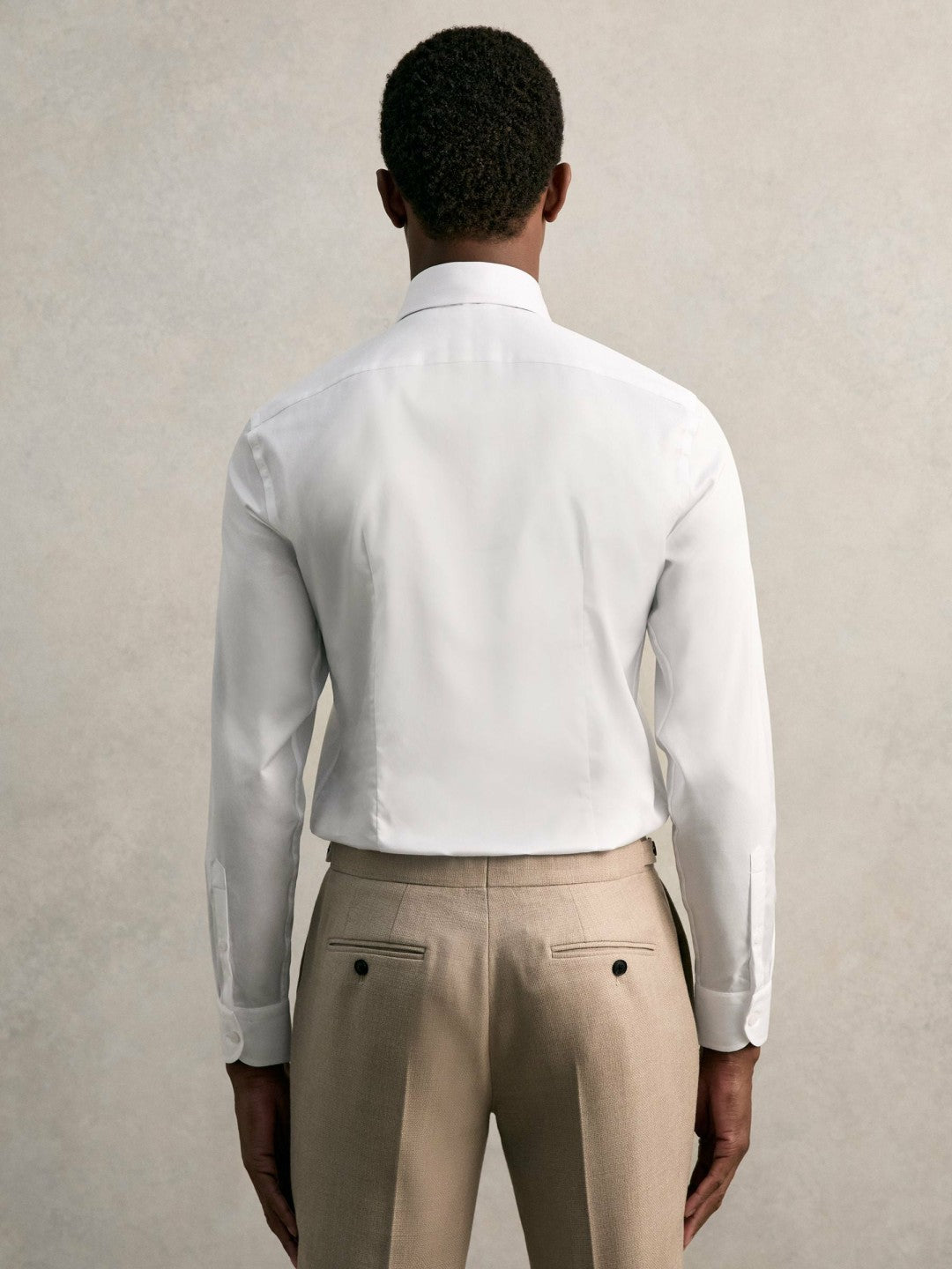 Slim Fit Cotton Pin Collar Shirt in White | Reiss Men New