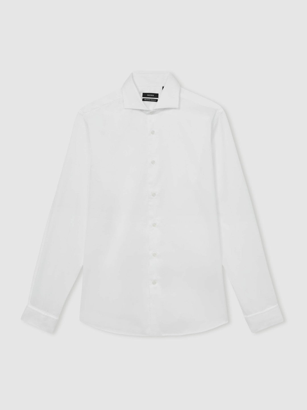 Slim Fit Slim-Fit Cotton Double-Cuff Shirt in White | Reiss Men Exclusive