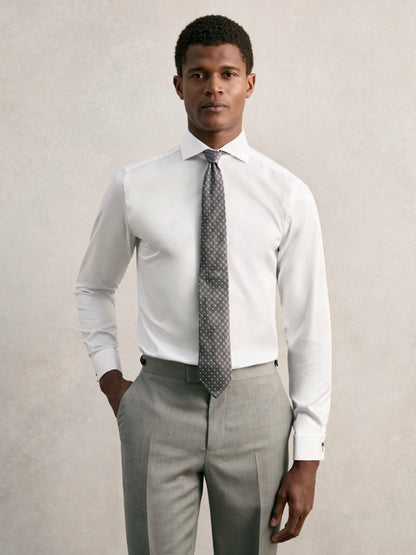 Slim Fit Slim-Fit Cotton Double-Cuff Shirt in White | Reiss Men Exclusive