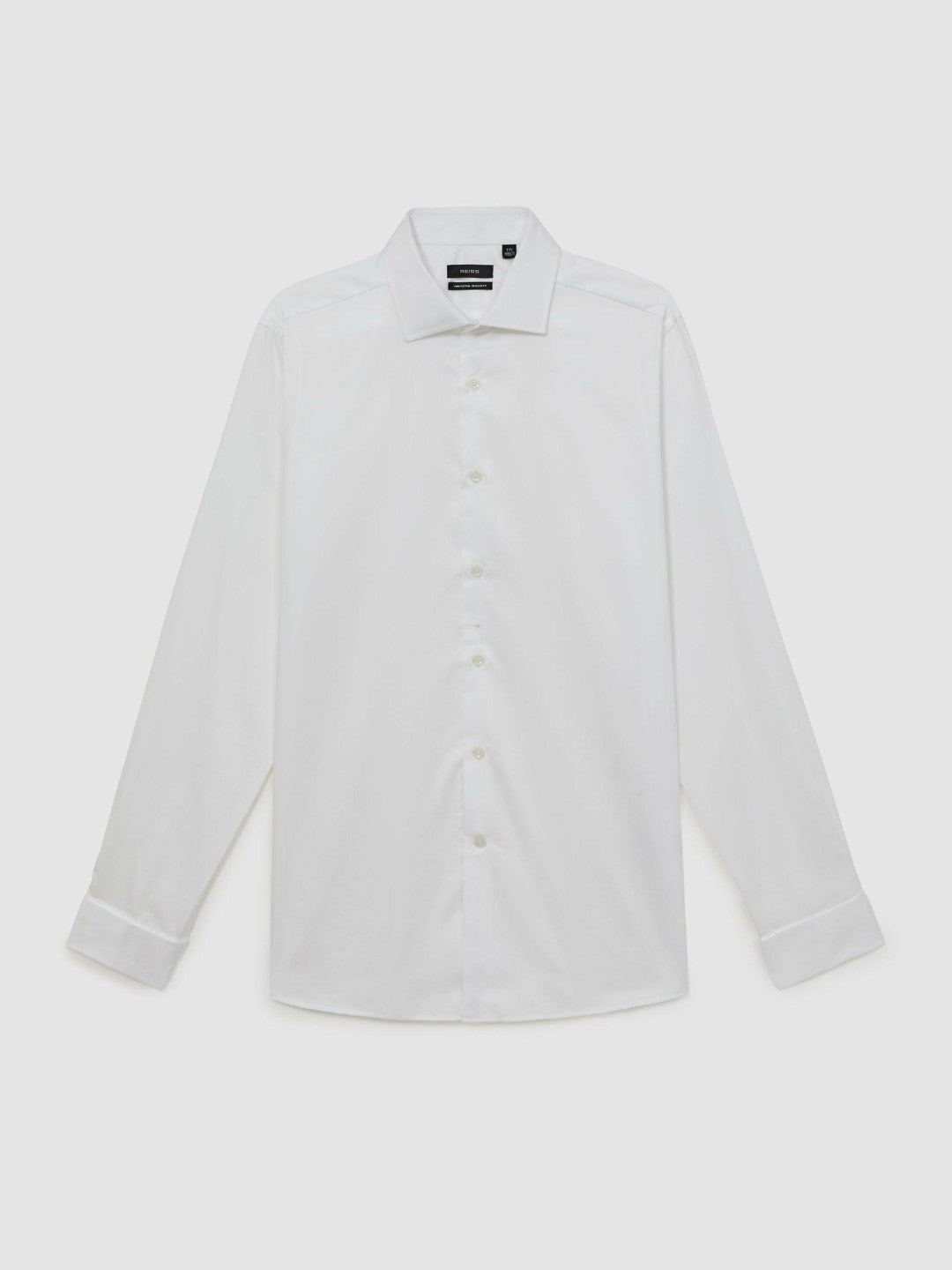Regular Fit Slim-Fit Cotton-Sateen Shirt in White | Reiss Men New