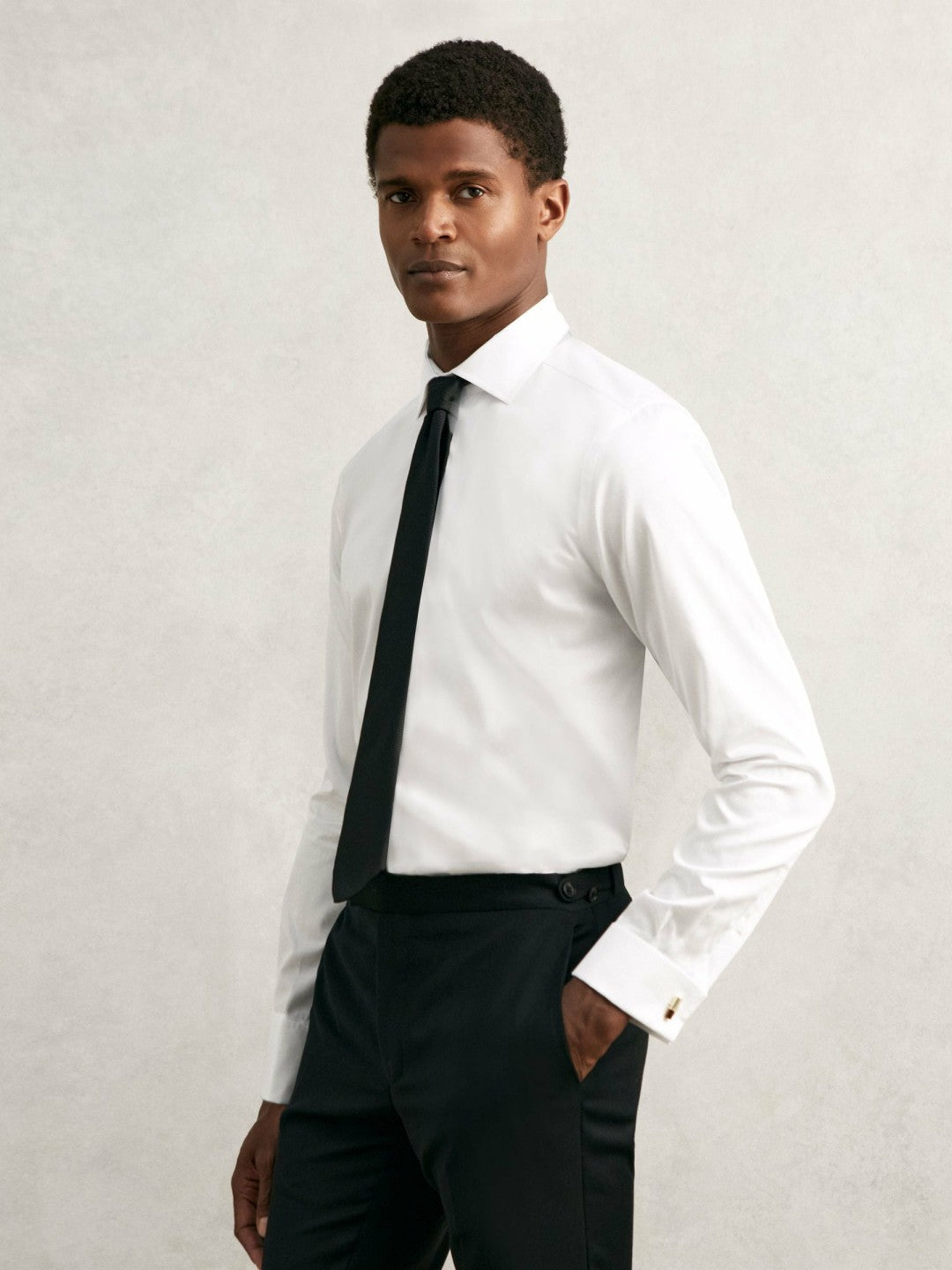 Regular Fit Slim-Fit Cotton-Sateen Shirt in White | Reiss Men New
