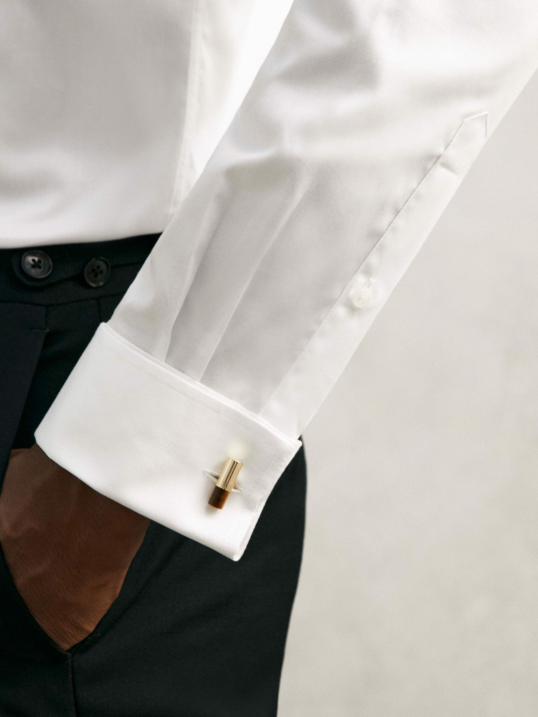 Regular Fit Slim-Fit Cotton-Sateen Shirt in White | Reiss Men New