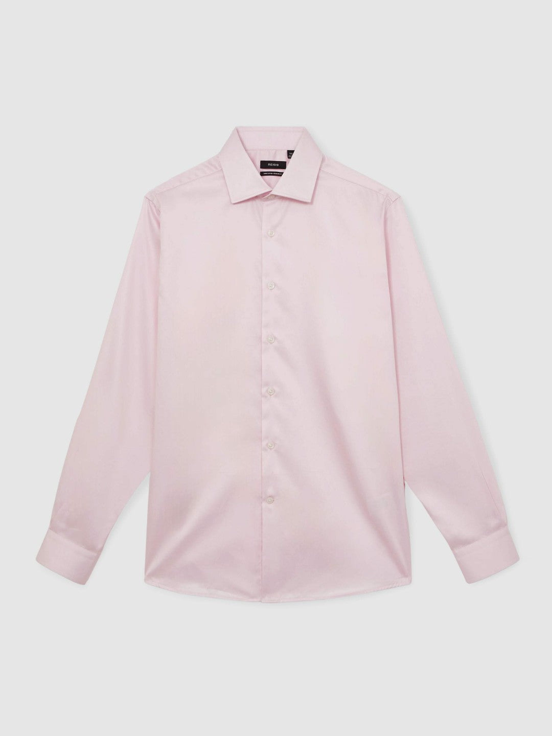 Regular Fit Cotton Sateen Shirt in Pink | Reiss Men Trending