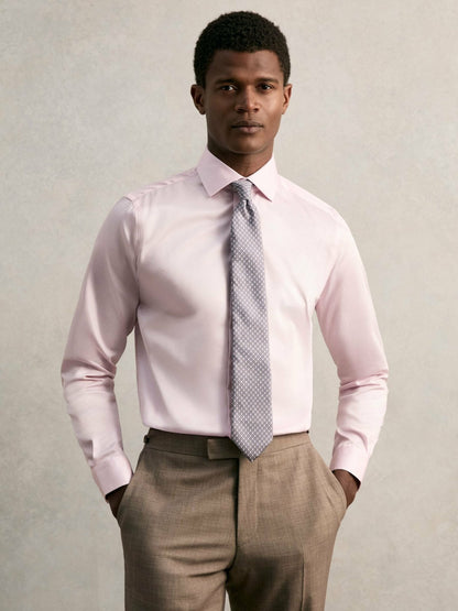 Regular Fit Cotton Sateen Shirt in Pink | Reiss Men Trending