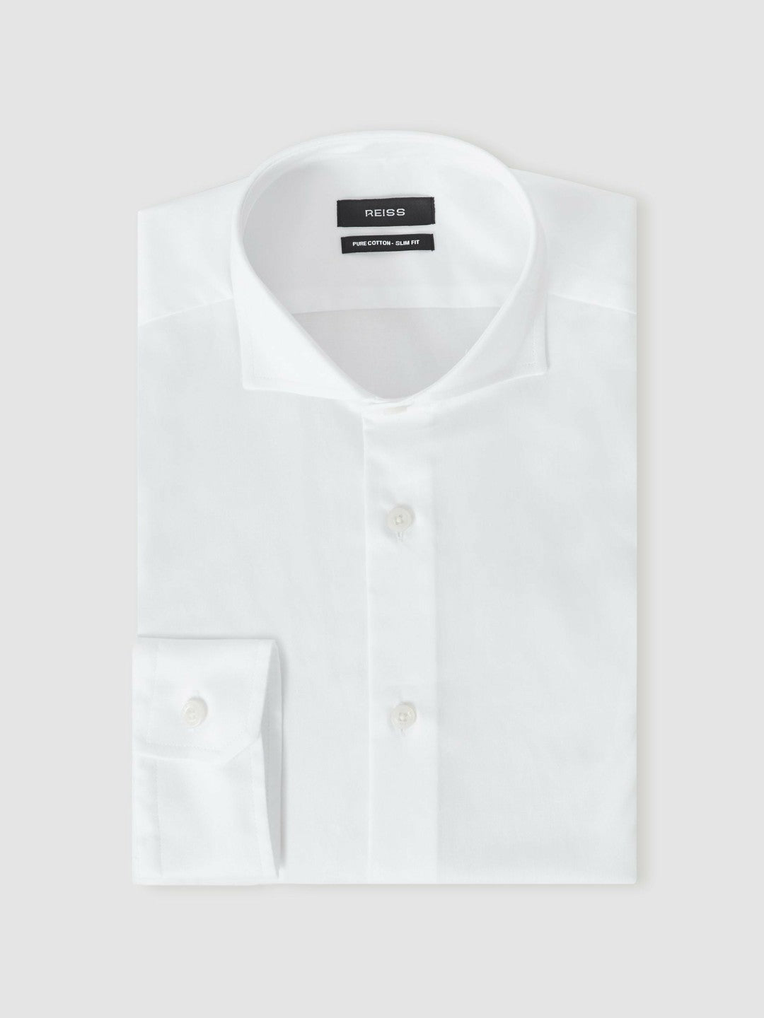 Slim Fit Cotton-Twill Two-Fold Shirt Slim-Fit in White | Reiss Men Premium
