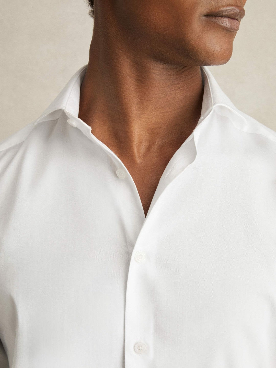 Slim Fit Cotton-Twill Two-Fold Shirt Slim-Fit in White | Reiss Men Premium