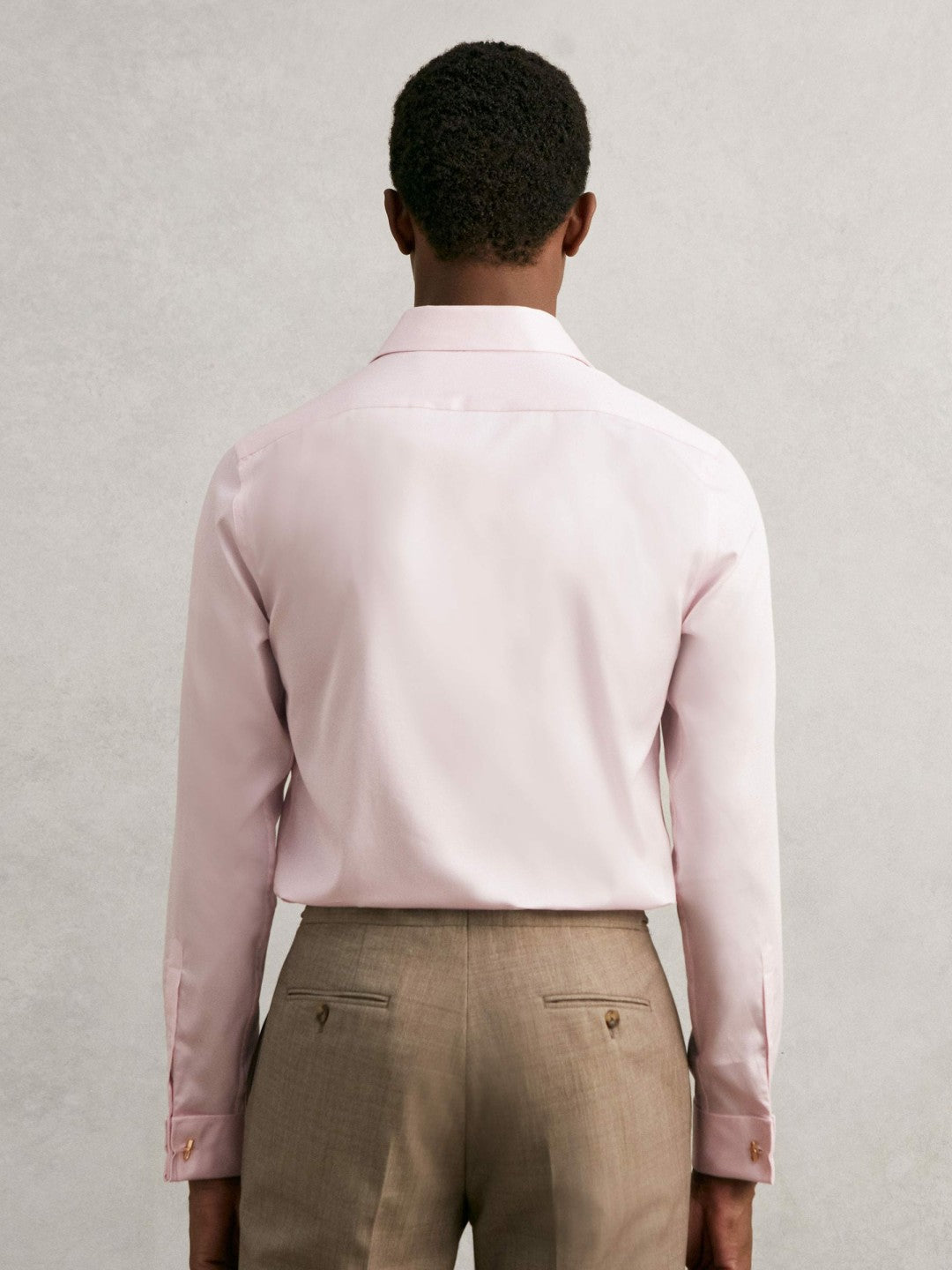 Regular Fit Slim-Fit Cotton-Sateen Shirt in Pink | Reiss Men Trending