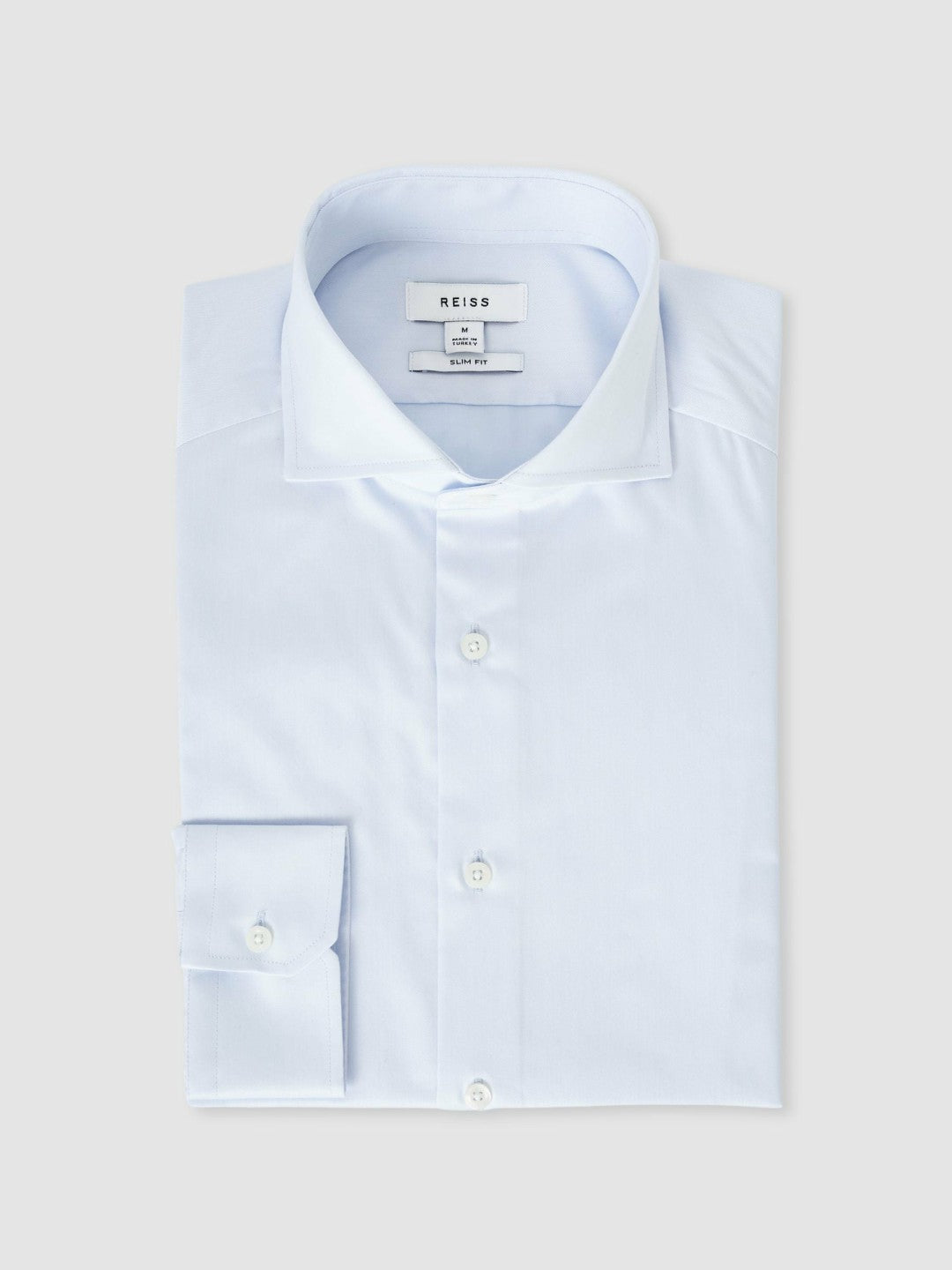 Slim Fit Cotton-Twill Two-Fold Shirt Slim-Fit in Soft Blue | Reiss Men Popular
