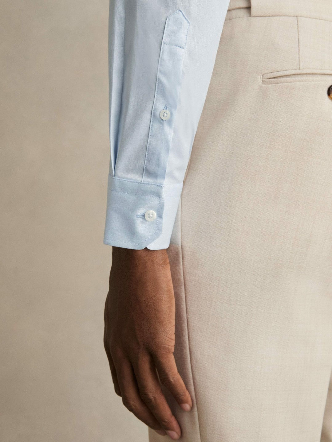 Slim Fit Cotton-Twill Two-Fold Shirt Slim-Fit in Soft Blue | Reiss Men Popular