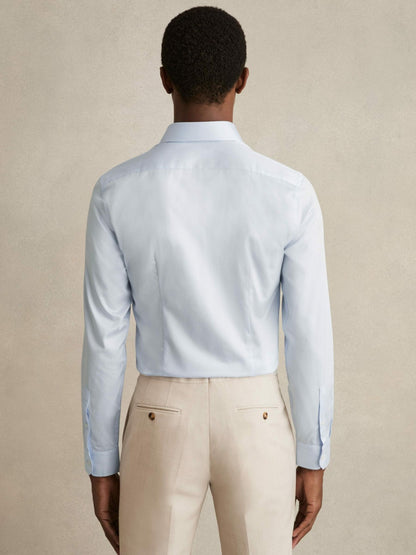 Slim Fit Cotton-Twill Two-Fold Shirt Slim-Fit in Soft Blue | Reiss Men Popular
