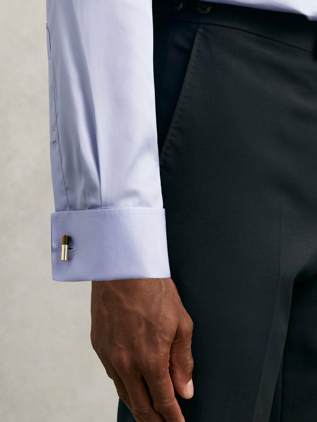Regular Fit Slim-Fit Cotton-Sateen Shirt in Mid Blue | Reiss Men New