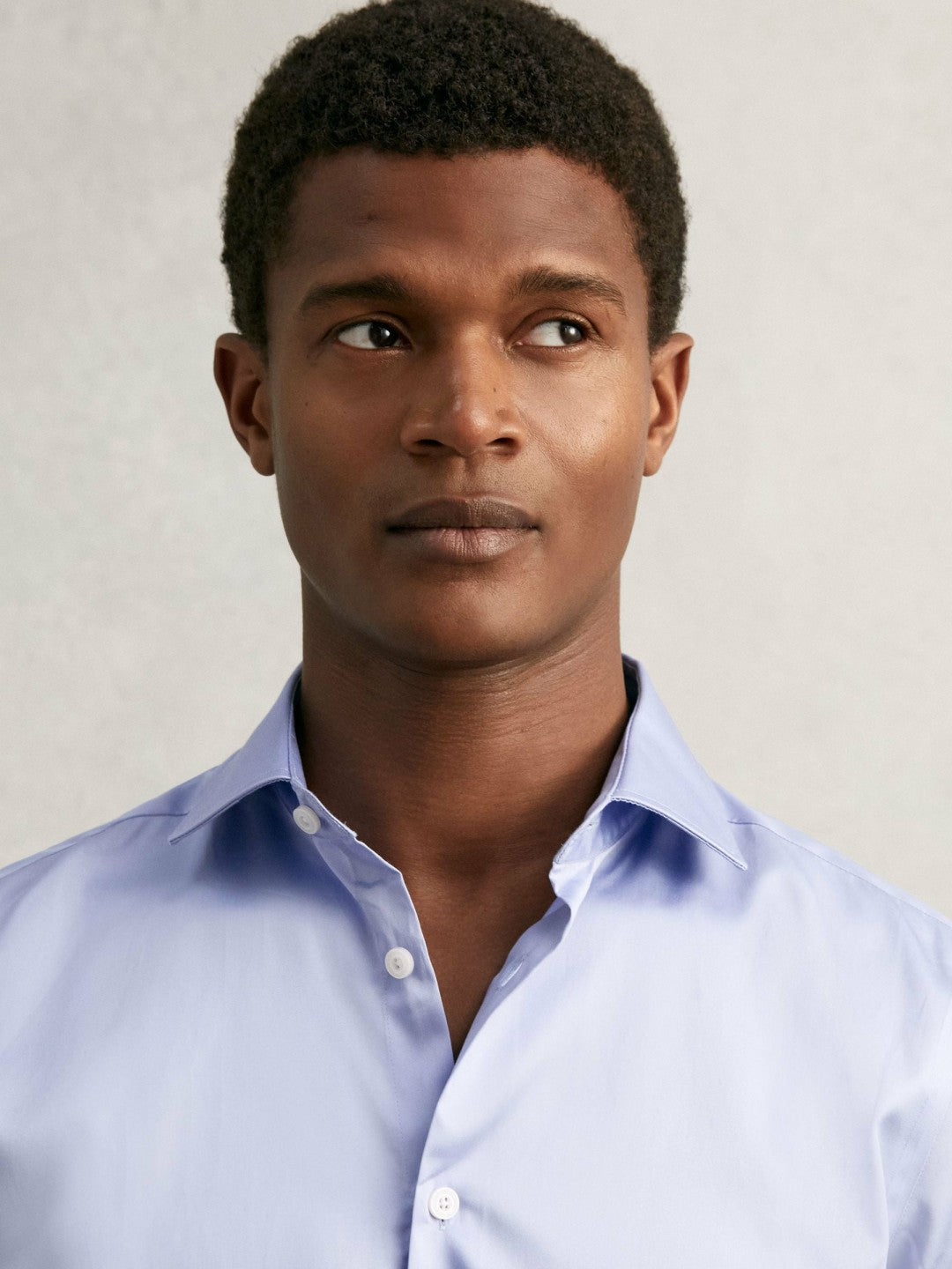 Regular Fit Slim-Fit Cotton-Sateen Shirt in Mid Blue | Reiss Men New