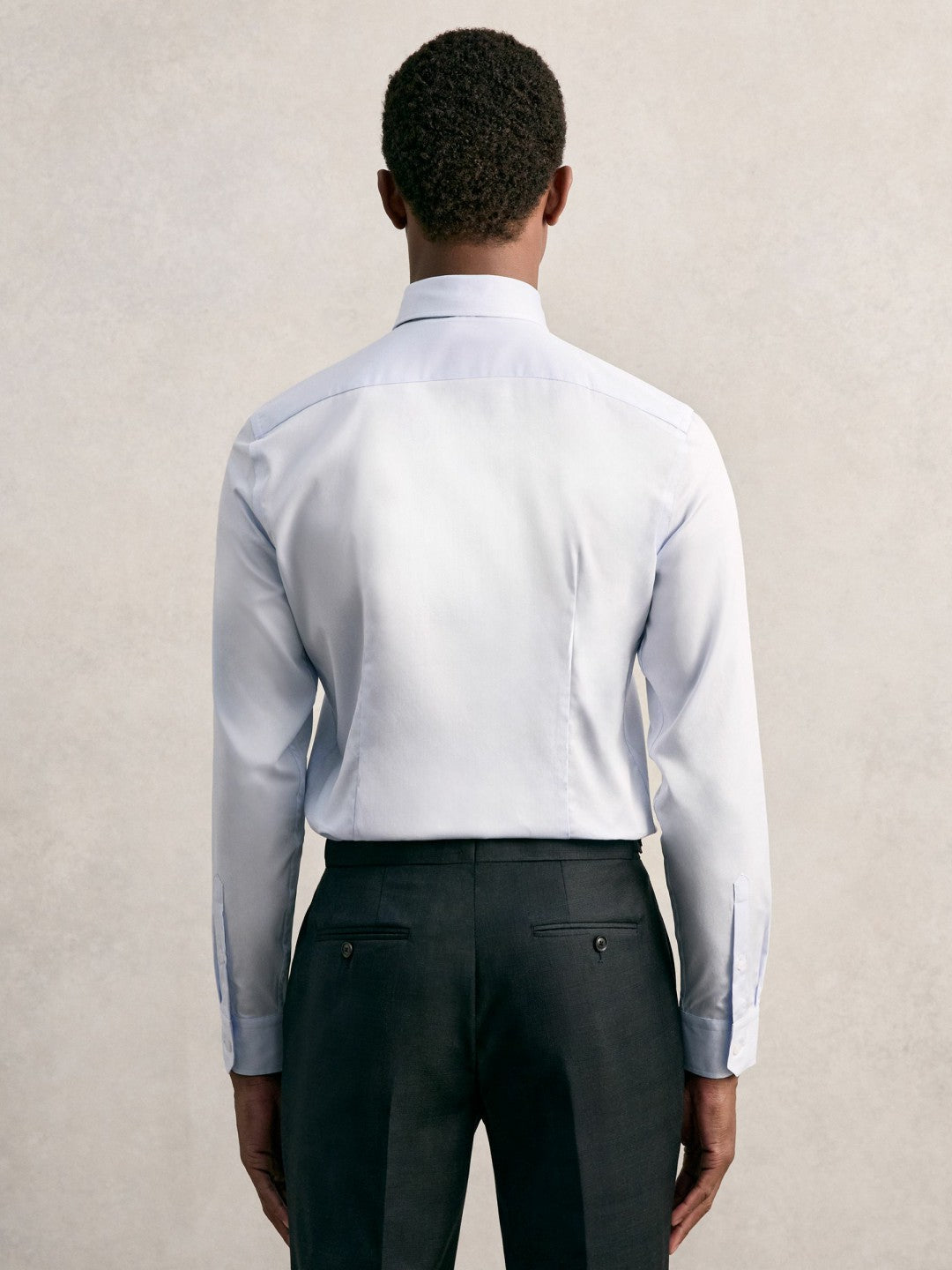 Regular Fit Cotton Sateen Shirt in Mid Blue | Reiss Men Signature