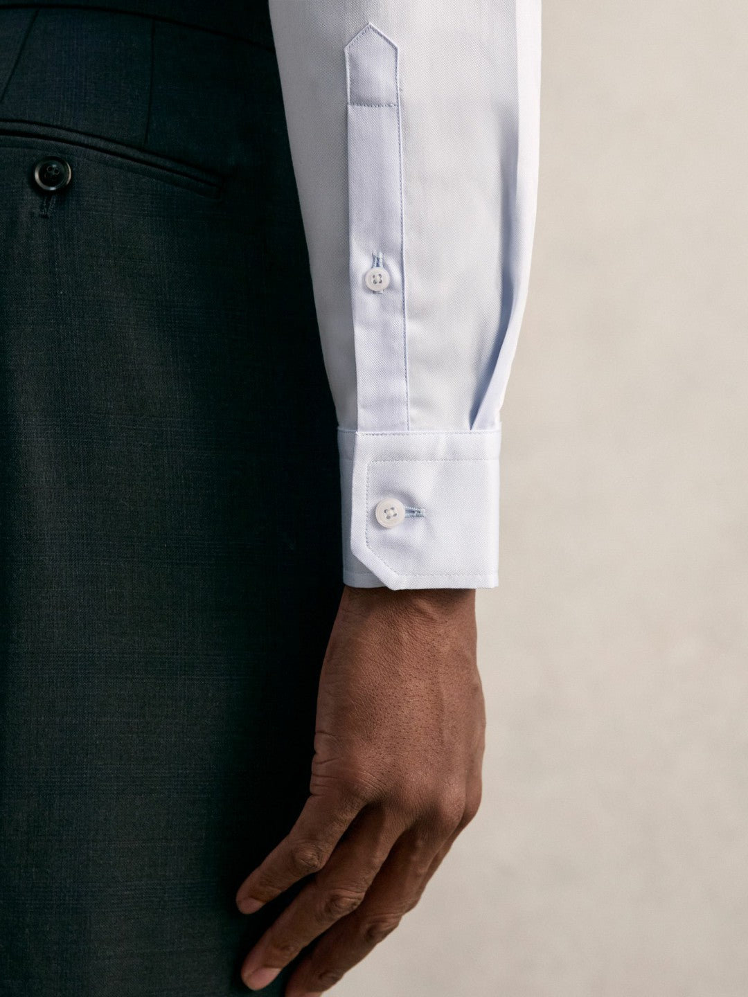 Regular Fit Cotton Sateen Shirt in Mid Blue | Reiss Men Signature