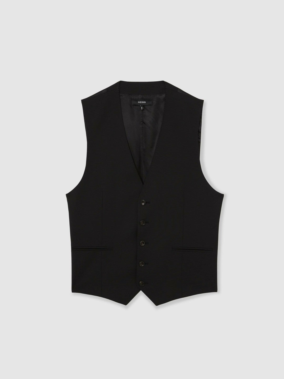 Wool-Blend Slim-Fit Waistcoat in Black | Reiss Men Trending