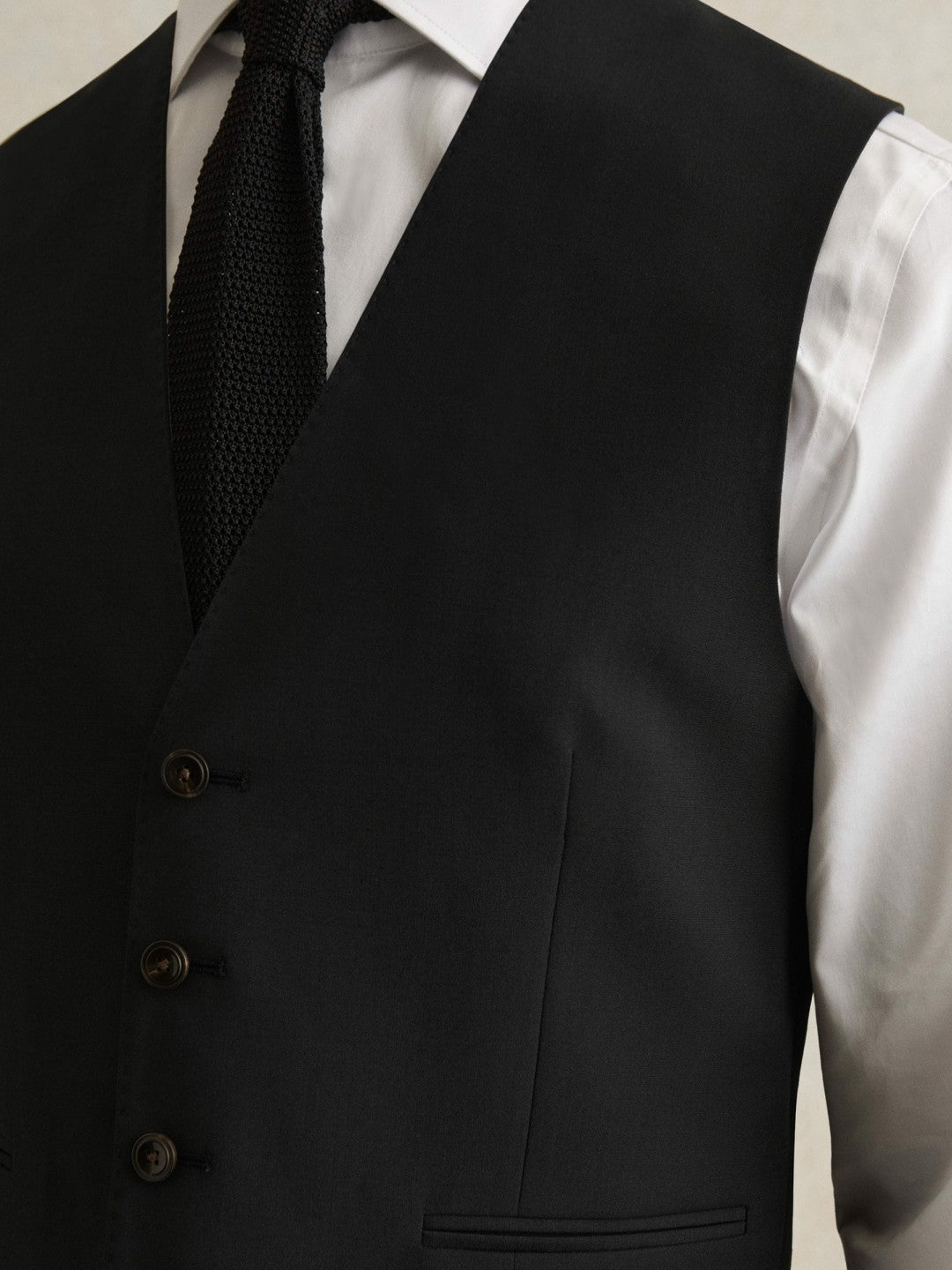 Wool-Blend Slim-Fit Waistcoat in Black | Reiss Men Trending