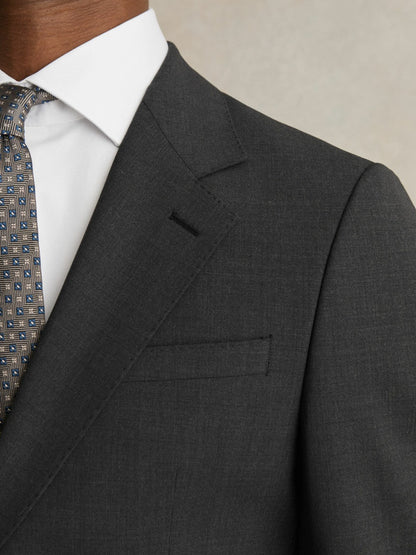 Wool-Blend Single-Breasted Suit Blazer Slim-Fit in Grey | Reiss Men Popular