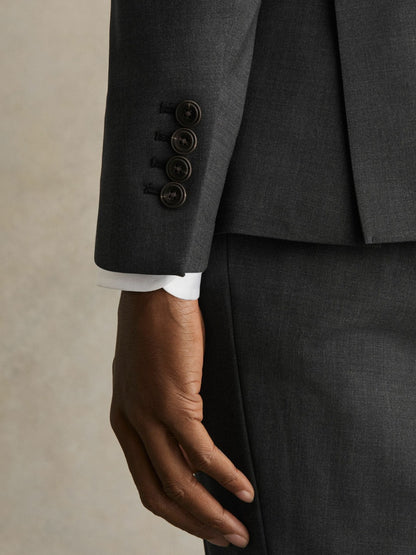 Wool-Blend Single-Breasted Suit Blazer Slim-Fit in Grey | Reiss Men Popular