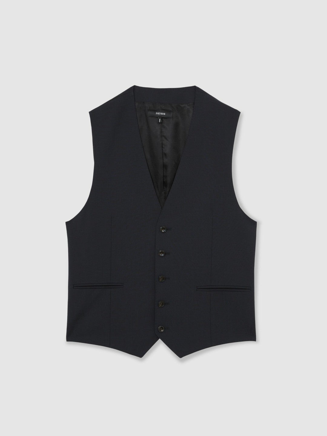 Wool-Blend Slim-Fit Waistcoat in Navy | Reiss Men Recommended