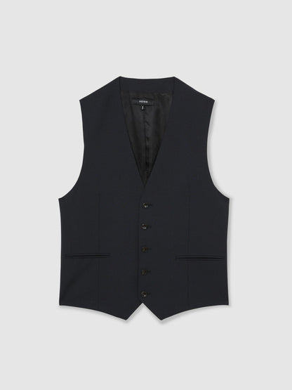 Wool-Blend Slim-Fit Waistcoat in Navy | Reiss Men Recommended