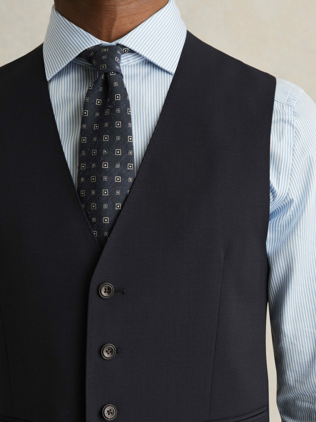 Wool-Blend Slim-Fit Waistcoat in Navy | Reiss Men Recommended