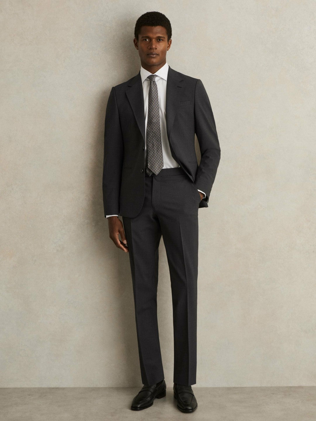 Slim-Fit Wool-Blend Suit Trousers in Grey | Reiss Men Featured