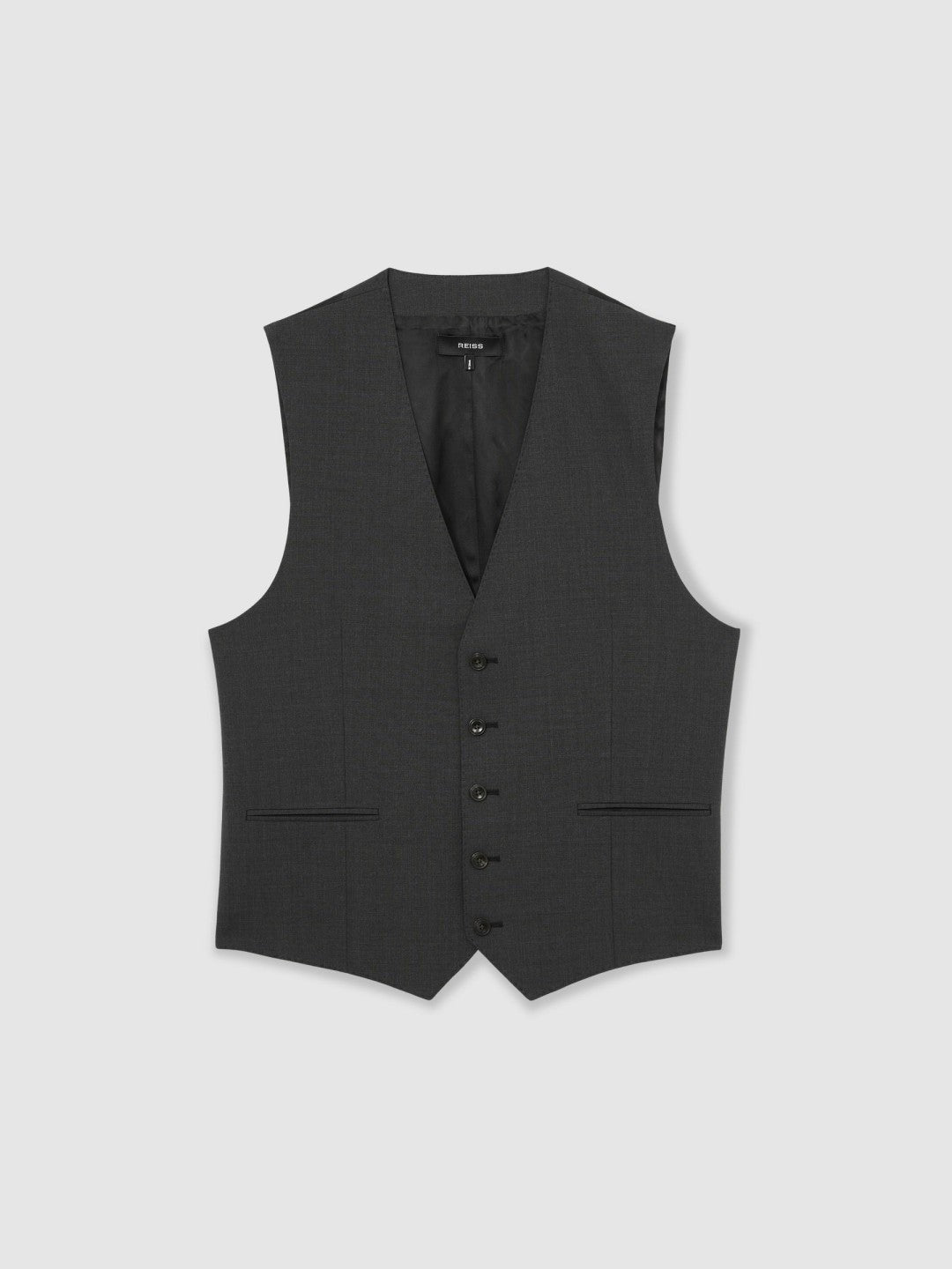 Wool-Blend Slim-Fit Waistcoat in Grey | Reiss Men Featured